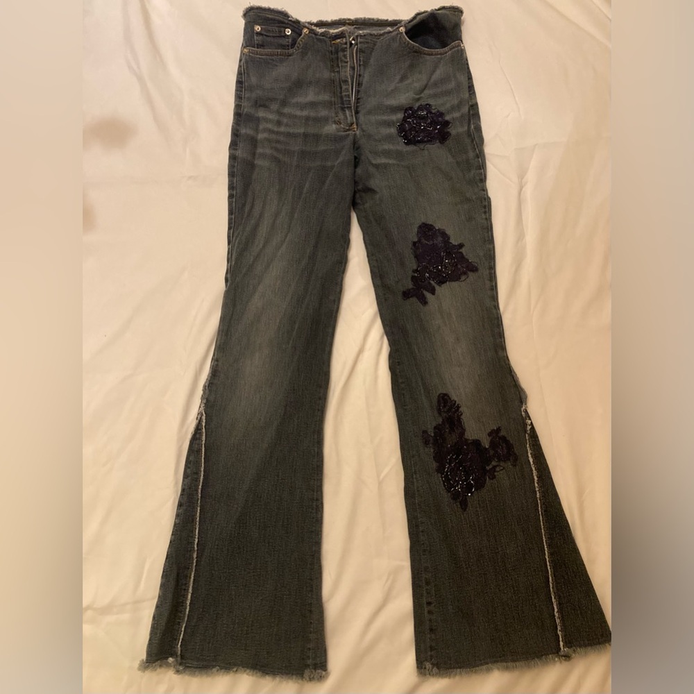 Stylish Dark Embellished Women Jeans